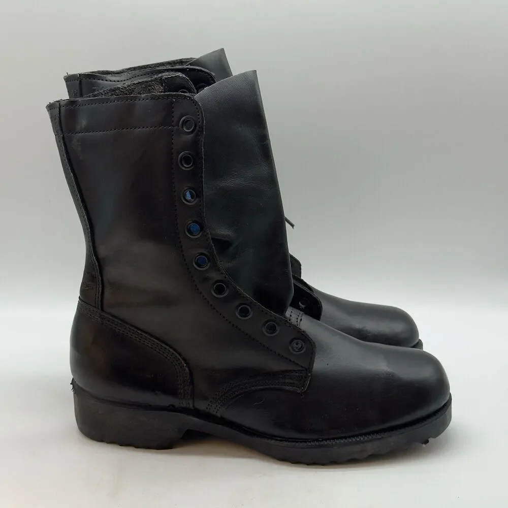 NOS Vintage PJ 1973 Ro Search Military Combat Boots Men 7W Black Leather Lace Up